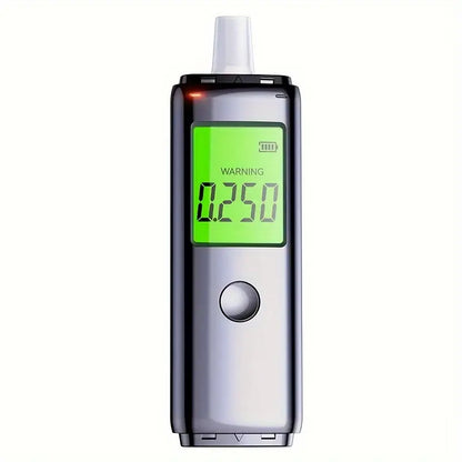 High precision portable breathalyzer with two modes of blowing test. Rechargeable