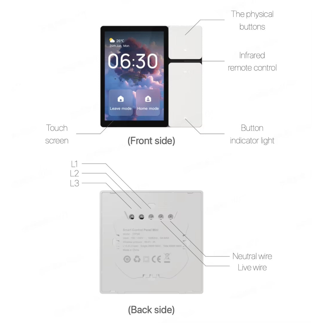 3.5" Intelligent Control Panel | Home Automation LCD Remote Hub