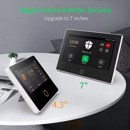 7-Inch HD Touchscreen Wireless Burglar Alarm System - Multi-Language