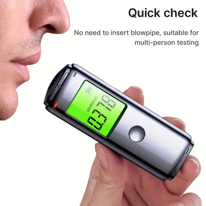 High precision portable breathalyzer with two modes of blowing test. Rechargeable