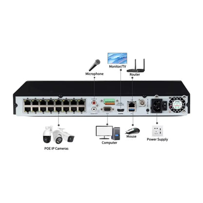 Hikvision DS-7616NI-Q2/16P 16-Channel 4K NVR with 16 PoE Ports and H.265+ Compression