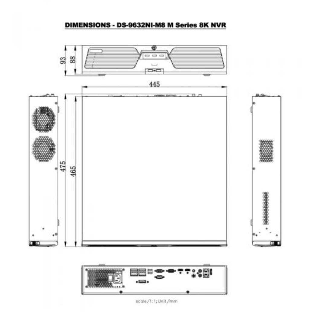 Hikvision DS-9632NI-M8 32-Channel 8-Bay 4K NVR - 8K HDMI & RAID Support