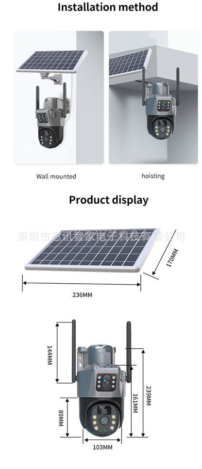 4G SIM Card 4 MP BeVerySmart Solar-Powered Dual-Lens Surveillance Camera