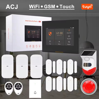 Tuya Smart Anti-theft Alarm Host - WiFi+GSM Dual Network, 4.3-inch Touchscreen