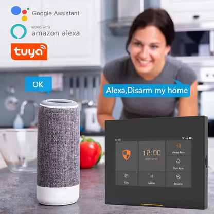 Tuya Smart Anti-theft Alarm Host - WiFi+GSM Dual Network, 4.3-inch Touchscreen