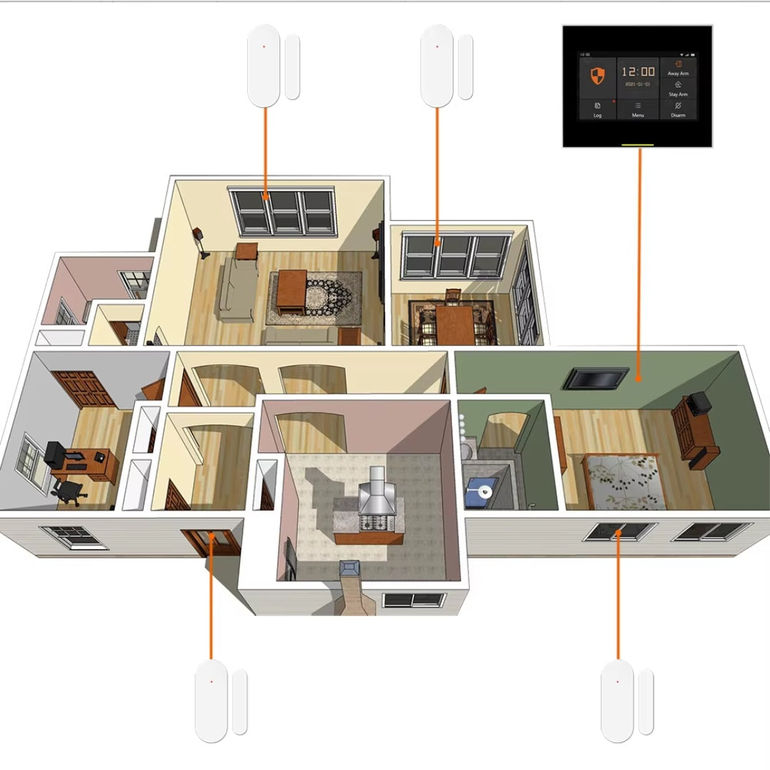 Tuya Smart Door & Window Burglar Alarm – Magnetic Sensor 433MHz