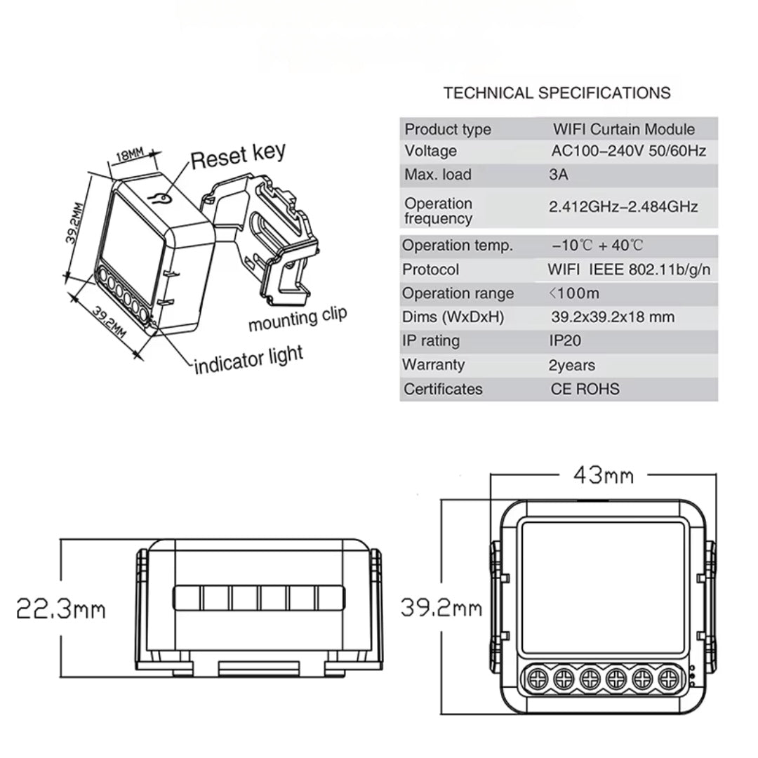 Tuya Smart WiFi ZigBee Curtain Module | Alexa, Google Home Compatible