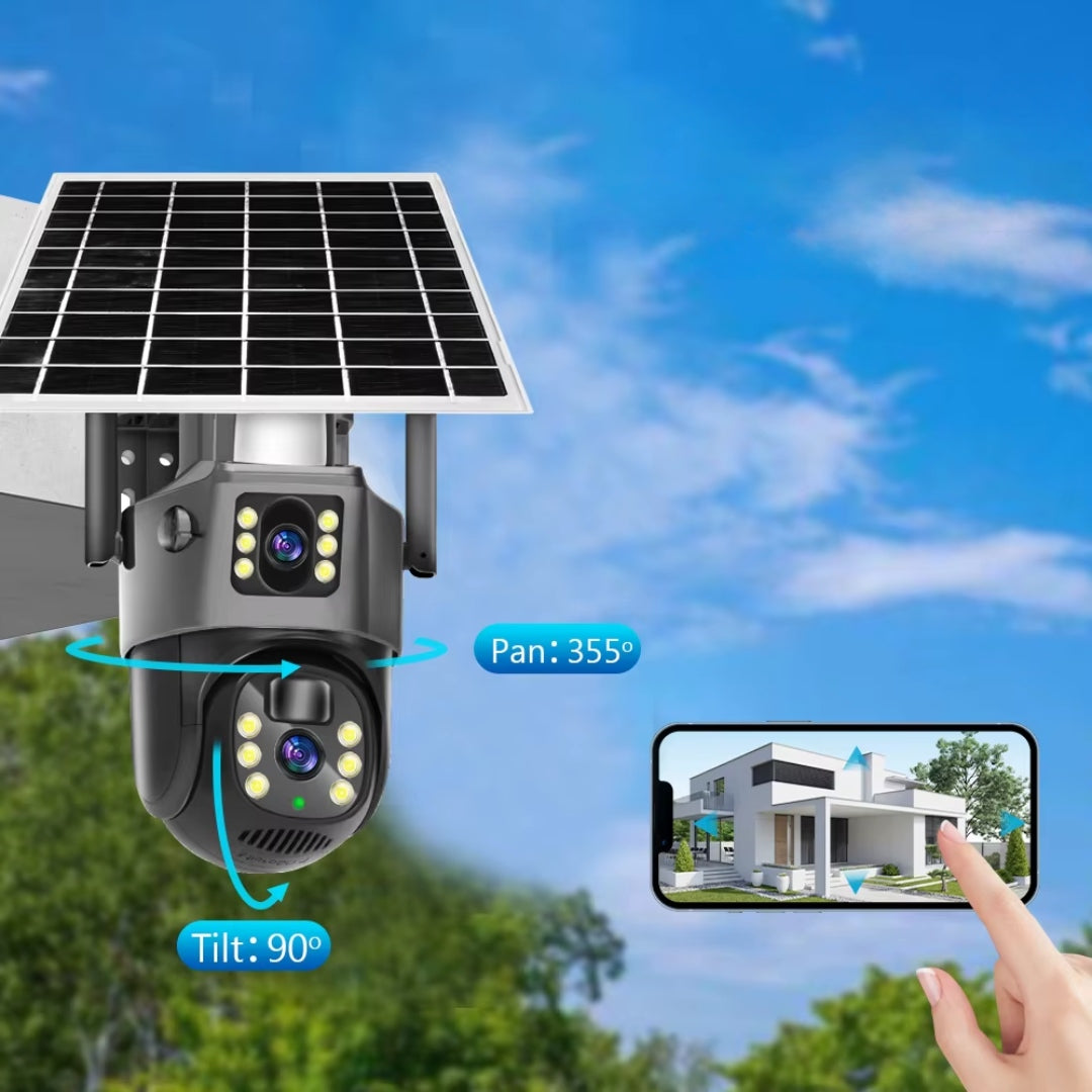 V380 Pro 4G Solar Outdoor Camera | 360° Dual Lens 4K CCTV Security